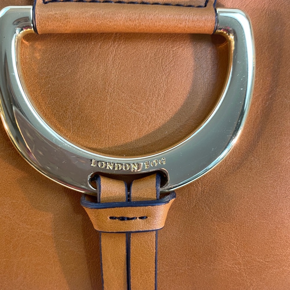 London Fog Purse Satchel Cognac Faux Leather - Picture 3 of 6